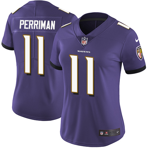 Women's Nike Baltimore Ravens #11 Breshad Perriman Purple Team Color Vapor Untouchable Elite Player NFL Jersey