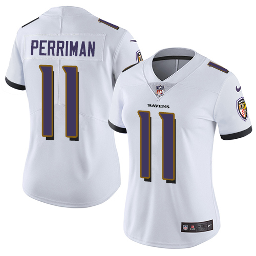 Women's Nike Baltimore Ravens #11 Breshad Perriman White Vapor Untouchable Elite Player NFL Jersey