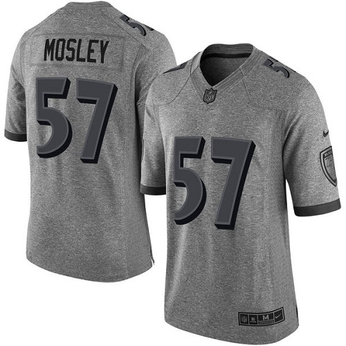 Men's Nike Baltimore Ravens #57 C.J. Mosley Limited Gray Gridiron NFL Jersey