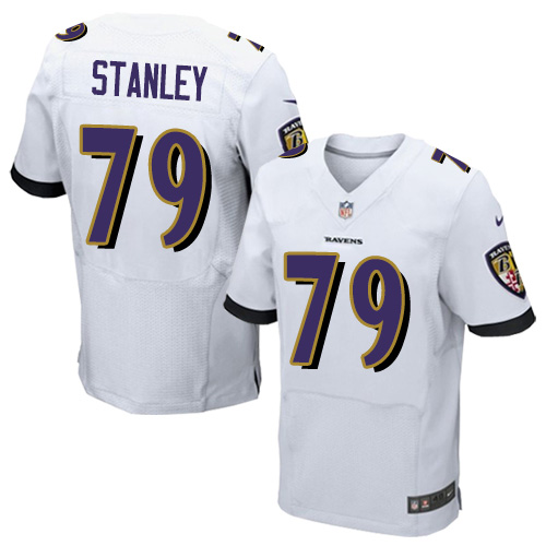 Men's Nike Baltimore Ravens #79 Ronnie Stanley Elite White NFL Jersey