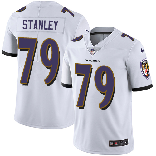 Men's Nike Baltimore Ravens #79 Ronnie Stanley White Vapor Untouchable Limited Player NFL Jersey