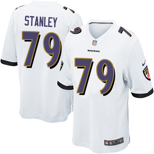 Men's Nike Baltimore Ravens #79 Ronnie Stanley Game White NFL Jersey