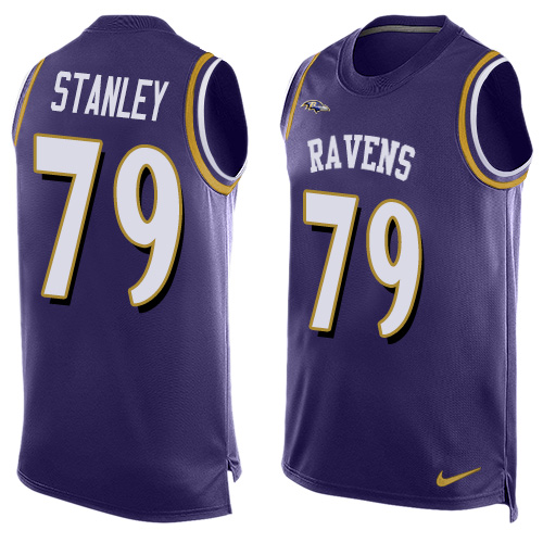 Men's Nike Baltimore Ravens #79 Ronnie Stanley Limited Purple Player Name & Number Tank Top NFL Jersey