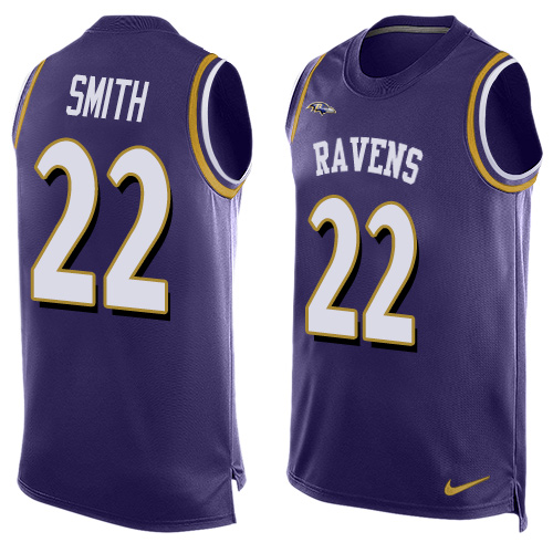 Men's Nike Baltimore Ravens #22 Jimmy Smith Limited Purple Player Name & Number Tank Top NFL Jersey