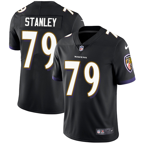 Men's Nike Baltimore Ravens #79 Ronnie Stanley Black Alternate Vapor Untouchable Limited Player NFL Jersey