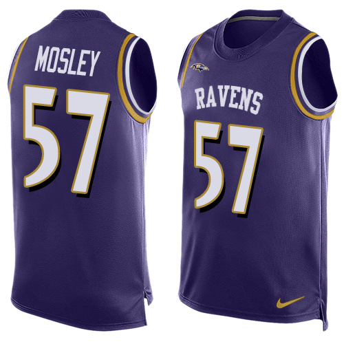 Men's Nike Baltimore Ravens #57 C.J. Mosley Limited Purple Player Name & Number Tank Top NFL Jersey