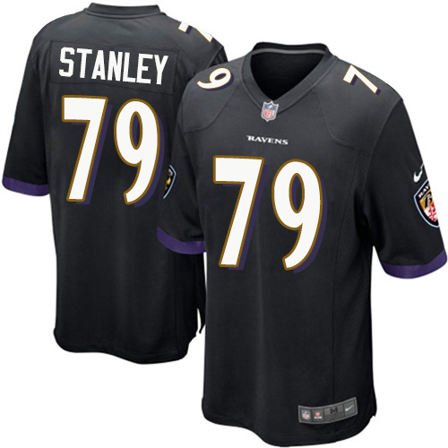 Men's Nike Baltimore Ravens #79 Ronnie Stanley Game Black Alternate NFL Jersey