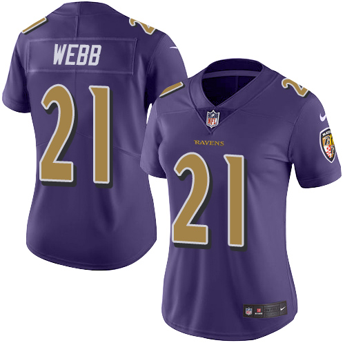 Women's Nike Baltimore Ravens #21 Lardarius Webb Limited Purple Rush Vapor Untouchable NFL Jersey