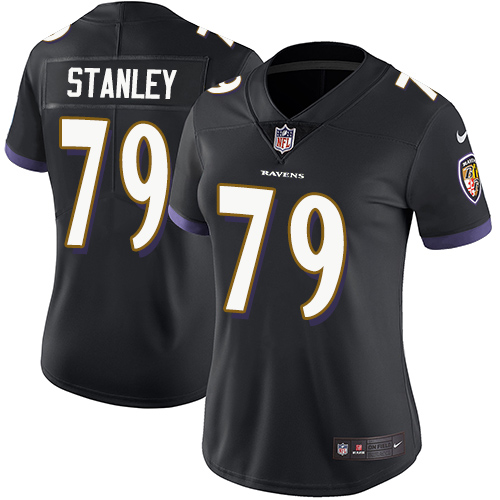 Women's Nike Baltimore Ravens #79 Ronnie Stanley Black Alternate Vapor Untouchable Elite Player NFL Jersey