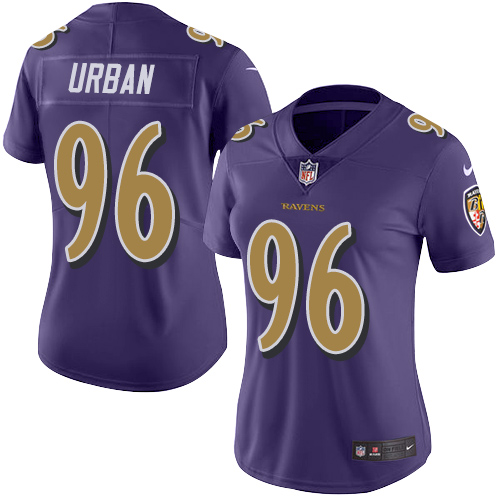 Women's Nike Baltimore Ravens #96 Brent Urban Limited Purple Rush Vapor Untouchable NFL Jersey
