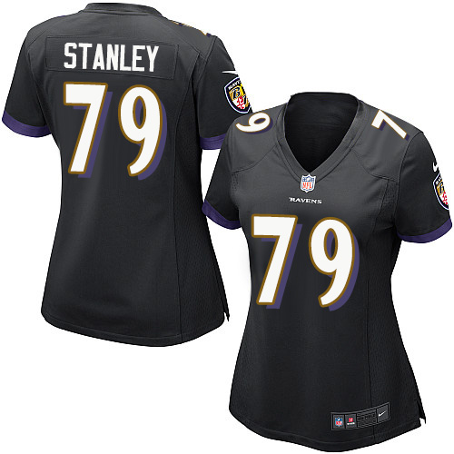 Women's Nike Baltimore Ravens #79 Ronnie Stanley Game Black Alternate NFL Jersey