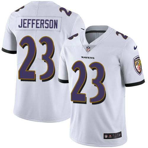 Men's Nike Baltimore Ravens #23 Tony Jefferson White Vapor Untouchable Limited Player NFL Jersey
