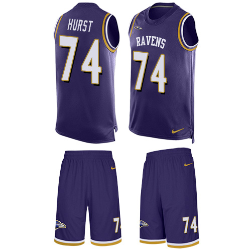 Men's Nike Baltimore Ravens #74 James Hurst Limited Purple Tank Top Suit NFL Jersey