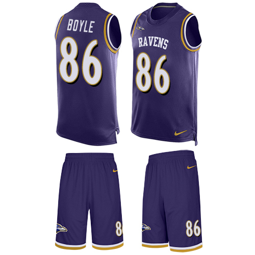 Men's Nike Baltimore Ravens #86 Nick Boyle Limited Purple Tank Top Suit NFL Jersey