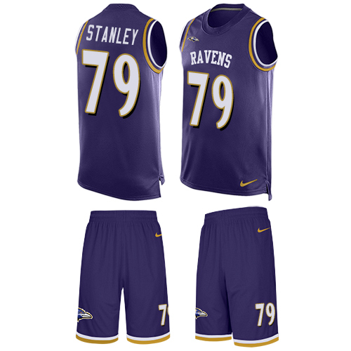 Men's Nike Baltimore Ravens #79 Ronnie Stanley Limited Purple Tank Top Suit NFL Jersey