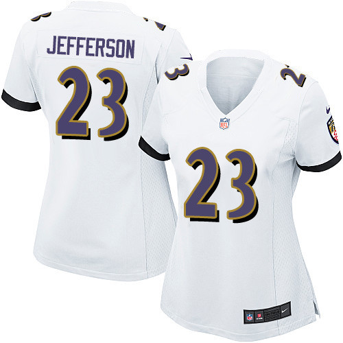 Women's Nike Baltimore Ravens #23 Tony Jefferson Game White NFL Jersey