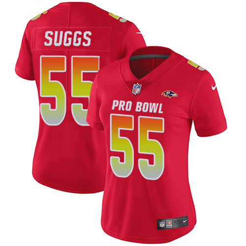 Women's Nike Baltimore Ravens #55 Terrell Suggs Limited Red 2018 Pro Bowl NFL Jersey