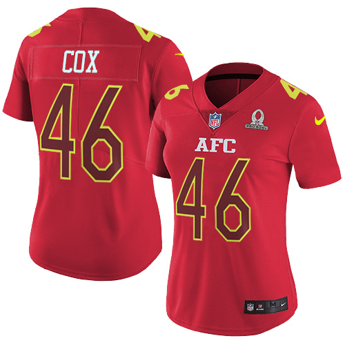Women's Nike Baltimore Ravens #46 Morgan Cox Limited Red 2017 Pro Bowl NFL Jersey