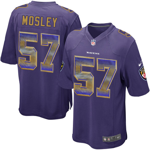 Men's Nike Baltimore Ravens #57 C.J. Mosley Limited Purple Strobe NFL Jersey