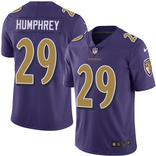 Men's Nike Baltimore Ravens #29 Marlon Humphrey Elite Purple Rush Vapor Untouchable NFL Jersey