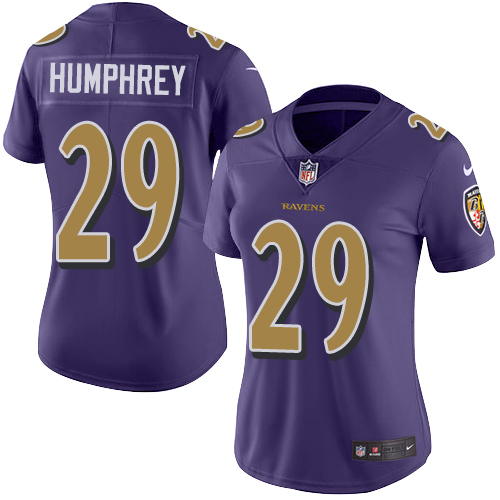 Women's Nike Baltimore Ravens #29 Marlon Humphrey Limited Purple Rush Vapor Untouchable NFL Jersey