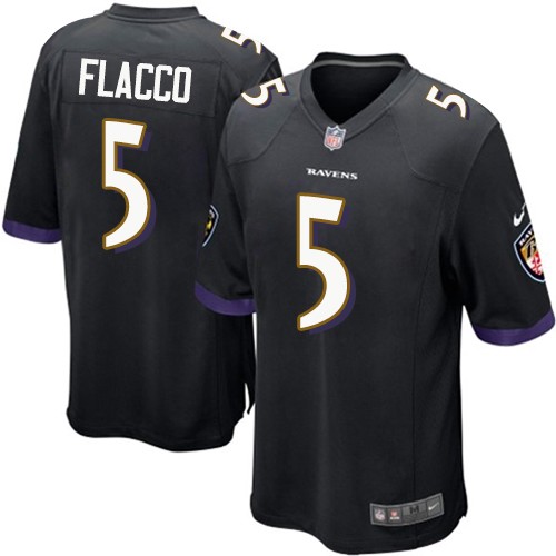 Men's Nike Baltimore Ravens #5 Joe Flacco Game Black Alternate NFL Jersey