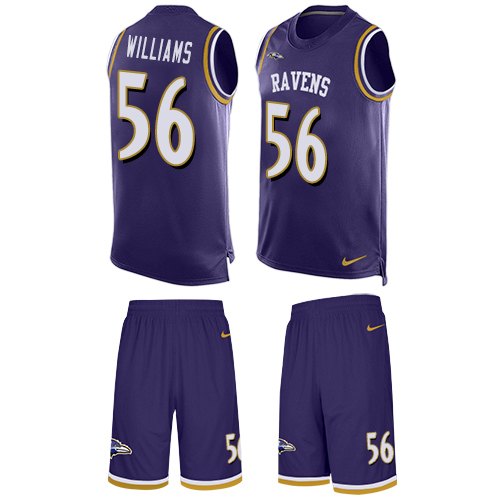 Men's Nike Baltimore Ravens #56 Tim Williams Limited Purple Tank Top Suit NFL Jersey