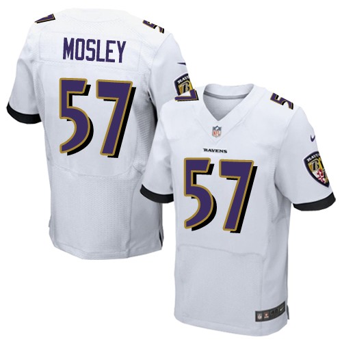 Men's Nike Baltimore Ravens #57 C.J. Mosley Elite White NFL Jersey