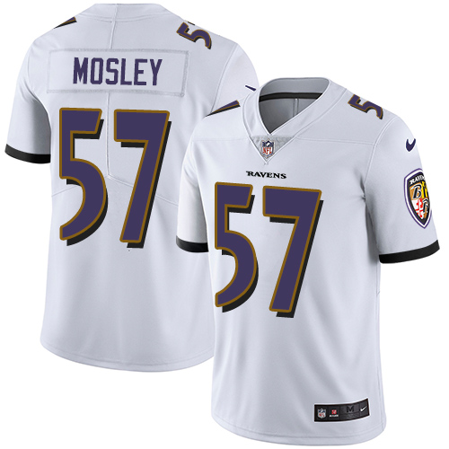 Men's Nike Baltimore Ravens #57 C.J. Mosley White Vapor Untouchable Limited Player NFL Jersey