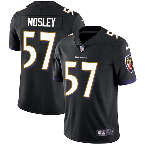 Men's Nike Baltimore Ravens #57 C.J. Mosley Black Alternate Vapor Untouchable Limited Player NFL Jersey