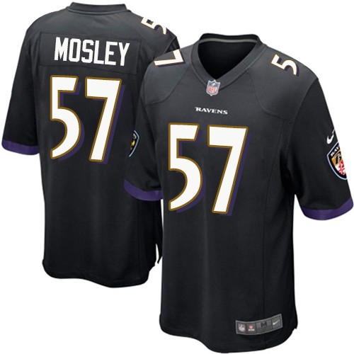 Men's Nike Baltimore Ravens #57 C.J. Mosley Game Black Alternate NFL Jersey