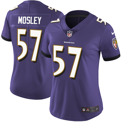 Women's Nike Baltimore Ravens #57 C.J. Mosley Purple Team Color Vapor Untouchable Elite Player NFL Jersey