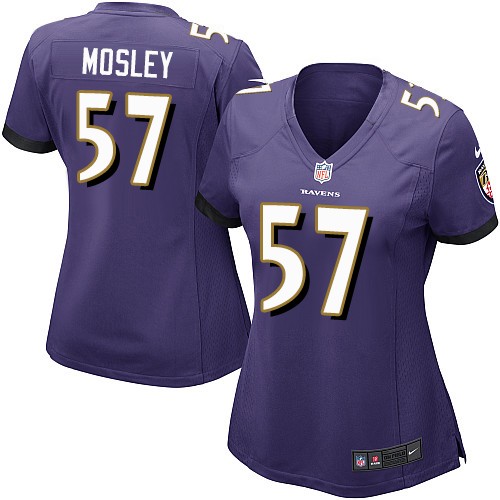 Women's Nike Baltimore Ravens #57 C.J. Mosley Game Purple Team Color NFL Jersey