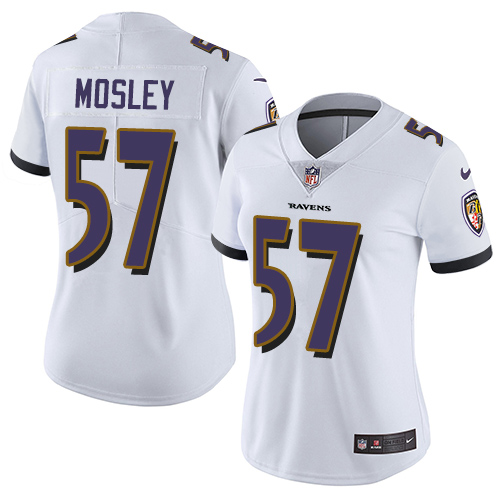 Women's Nike Baltimore Ravens #57 C.J. Mosley White Vapor Untouchable Limited Player NFL Jersey
