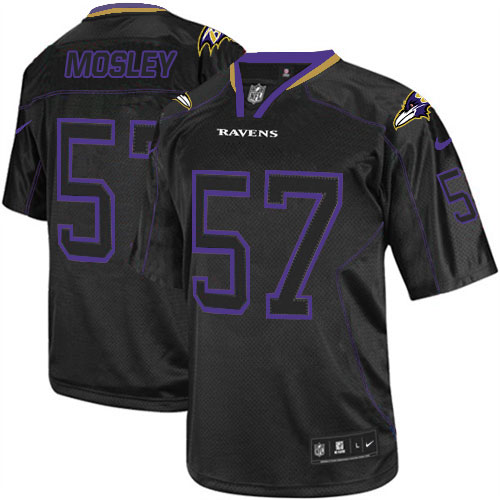 Men's Nike Baltimore Ravens #57 C.J. Mosley Elite Lights Out Black NFL Jersey