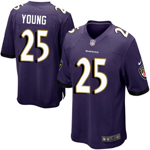 Men's Nike Baltimore Ravens #25 Tavon Young Game Purple Team Color NFL Jersey