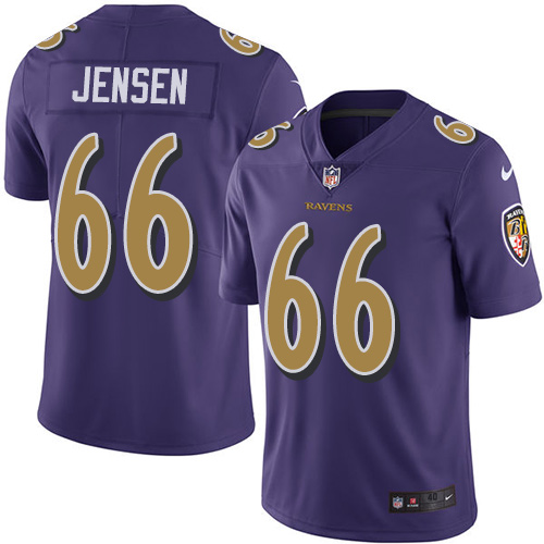 Men's Nike Baltimore Ravens #66 Ryan Jensen Elite Purple Rush Vapor Untouchable NFL Jersey