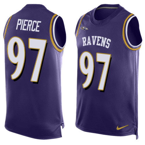 Men's Nike Baltimore Ravens #97 Michael Pierce Elite Purple Player Name & Number Tank Top NFL Jersey