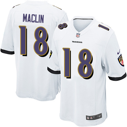 Youth Nike Baltimore Ravens #18 Jeremy Maclin Game White NFL Jersey