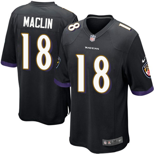 Youth Nike Baltimore Ravens #18 Jeremy Maclin Game Black Alternate NFL Jersey