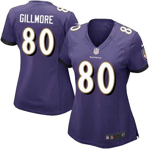 Women's Nike Baltimore Ravens #80 Crockett Gillmore Game Purple Team Color NFL Jersey