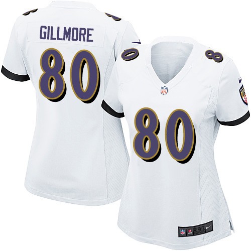 Women's Nike Baltimore Ravens #80 Crockett Gillmore Game White NFL Jersey