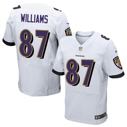 Men's Nike Baltimore Ravens #87 Maxx Williams Elite White NFL Jersey