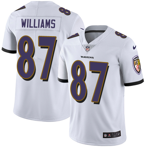 Men's Nike Baltimore Ravens #87 Maxx Williams White Vapor Untouchable Limited Player NFL Jersey