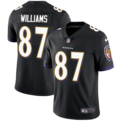 Men's Nike Baltimore Ravens #87 Maxx Williams Black Alternate Vapor Untouchable Limited Player NFL Jersey
