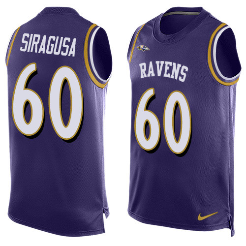 Men's Nike Baltimore Ravens #65 Nico Siragusa Elite Purple Player Name & Number Tank Top NFL Jersey