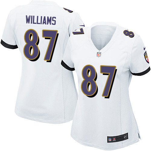 Women's Nike Baltimore Ravens #87 Maxx Williams Game White NFL Jersey
