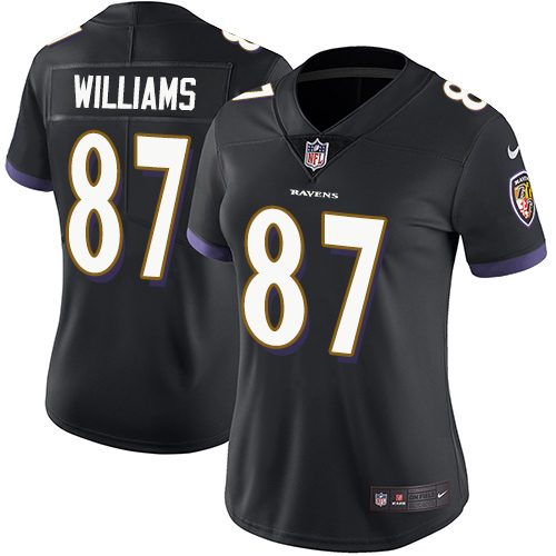 Women's Nike Baltimore Ravens #87 Maxx Williams Black Alternate Vapor Untouchable Elite Player NFL Jersey