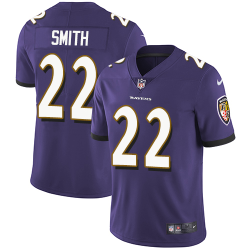 Men's Nike Baltimore Ravens #22 Jimmy Smith Purple Team Color Vapor Untouchable Limited Player NFL Jersey