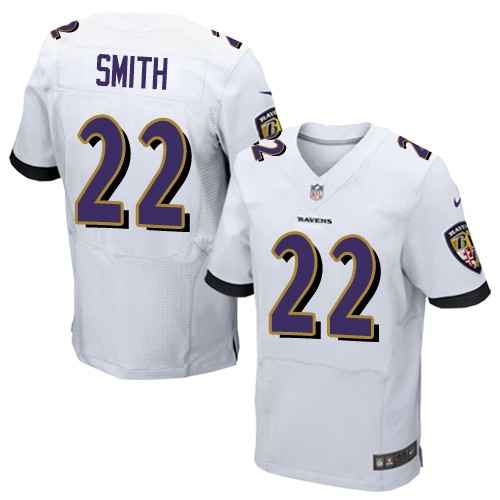 Men's Nike Baltimore Ravens #22 Jimmy Smith Elite White NFL Jersey